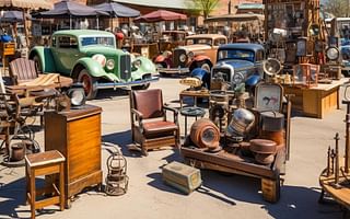 Are there any renowned antique shops or markets along Route 66 West?