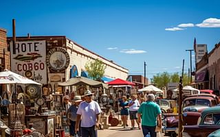 What are some popular antique markets along Route 66 West?