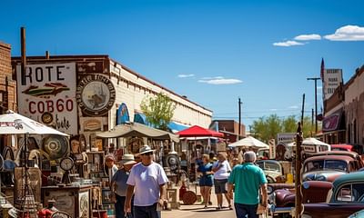 What are some popular antique markets along Route 66 West?